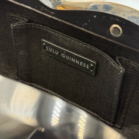 🆕 LULU GUINNESS 🧿 NWOT Black Medium Iconic Lips Perspex Clutch Bag - Picture 10 of 16